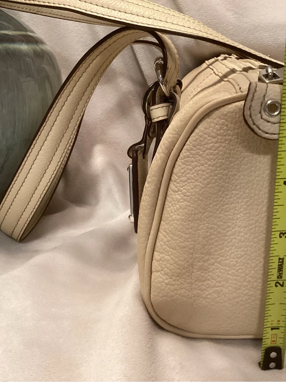 Vintage Tiganello Barrel Satchel cream color pebbled leather